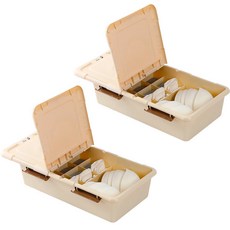 리얼무드 플라스틱 칸막이 속옷정리함, 베이지, 2개