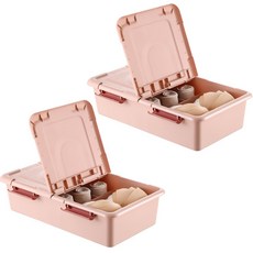 리얼무드 플라스틱 칸막이 속옷정리함, 핑크, 2개