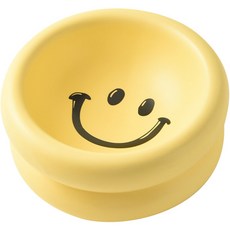 파스텔펫 반려동물 라운드 스마일 세라믹 식기, 옐로우2단, 1개