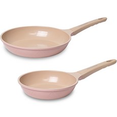 OSLO IH爐適用Pig系列陶瓷不沾平底鍋2件組, 混色, 平底鍋 20cm+平底鍋 28cm, 1組