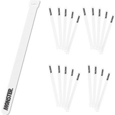 Monster CLEAR GEL Monster魔鬼氈束帶電線整理魔鬼氈, 20個, 白色