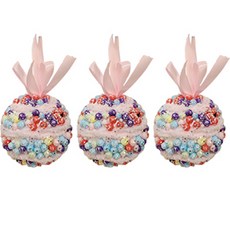 聖誕流星球 3入, 粉色混合, 8cm, 3個