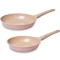 OSLO IH爐適用Pig系列陶瓷不沾平底鍋2件組, 混色, 平底鍋 24cm+平底鍋 28cm, 1組