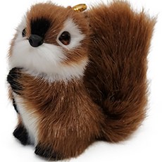 聖誕毛氈迷你松鼠, 深棕色, 6cm, 1個