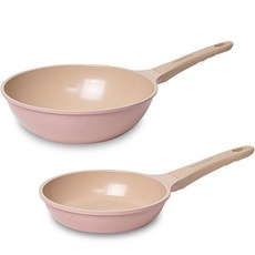 OSLO IH電磁爐適用Pig鍋具2件組, 混色, 平底鍋 20cm+平底鍋 28cm, 1組