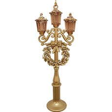 聖誕閃爍燭台, 金色, 15cm