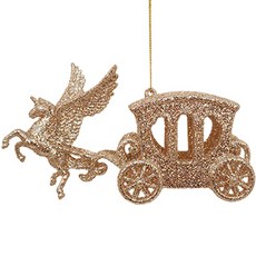 聖誕獨角獸馬車, 粉紅色, 8cm, 1個