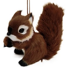 懸掛飾品 毛氈松鼠娃娃, 深棕色, 10cm