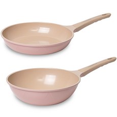 OSLO IH電磁爐適用Pig鍋具2件組, 混色, 平底鍋 28cm+炒鍋 28cm, 1組