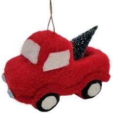 聖誕毛氈樹 紅色車, 紅色, 9 x 5 cm