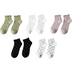 제이셀 여아용 G727 레이스 사랑하트 양말 5종세트