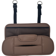 River Fox 車用後座分隔收納頭枕掛袋, 棕色, 1個