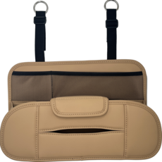 River Fox 車用後座分隔收納頭枕掛袋, 馬鞍棕色, 1個