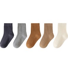 제이셀 아동용 C21 면사 데일리 골지양말 5종 세트