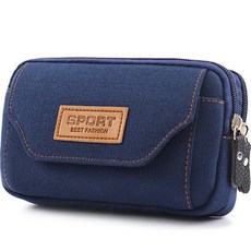 Ditri 男用手機腰部收納橫式腰包 23 藍色