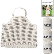 Yarna Sandy 扁平網袋 Sandy 3入 + 印刷圖案套組, 1 白色, 1套