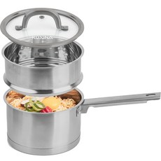 KOXINA 電磁爐用不鏽鋼單柄雙層蒸鍋, 17厘米, 1個