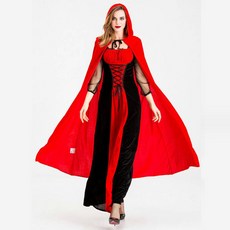 Ofree 小紅帽長版連衣裙角色扮演服飾套組