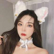 O'Free 性感貓咪髮箍 + 鈴鐺蝴蝶結頸鏈套組