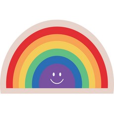 HOMEDAUM 可水洗軟Q珪藻土5層強化吸水地墊, 微笑彩虹, 1個