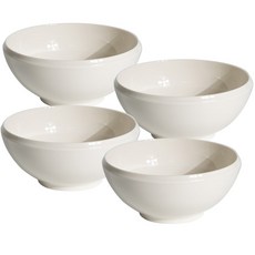 Syracuse CHINA Maple陶瓷滾邊面碗 直徑18.5cm, 白色, 4個