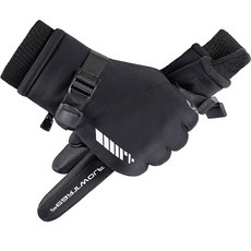 남성용 디트리 등산 자전거 방한 장갑 양손세트 02, 블랙