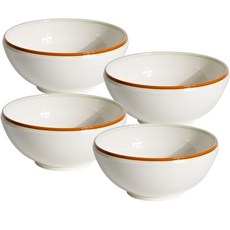 Syracuse CHINA Maple陶瓷滾邊面碗 直徑18.5cm, 舒適的紅色, 4個