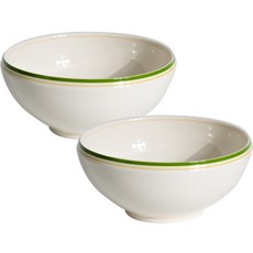 Syracuse CHINA Maple陶瓷滾邊面碗 直徑18.5cm, 舒適的綠色, 2個