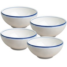 Syracuse CHINA Maple陶瓷滾邊面碗 直徑18.5cm, 藍線, 4個