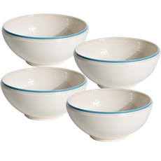 Syracuse CHINA Maple陶瓷滾邊面碗 直徑18.5cm, 舒適的藍色, 4個