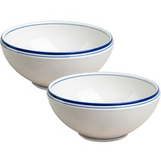 Syracuse CHINA Maple陶瓷滾邊面碗 直徑18.5cm, 藍線, 2個