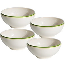 Syracuse CHINA Maple陶瓷滾邊面碗 直徑18.5cm, 舒適的綠色, 4個