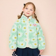 JELISPOON 童款印花高領柔軟毛絨拉鍊外套