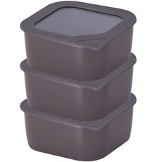 네오플램 피카 도자용기 정사각 그레이 650ml, 3개, 단품