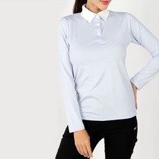 SOON2DLE 女款 Lux 高爾夫球領配色方案長袖高爾夫襯衫 PF3A602W