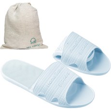 Maket Gamseong 旅行用可折式拖鞋, 天藍色, 1組