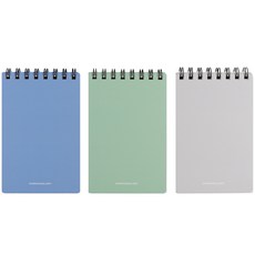 morning glory 2500 上翻式口袋My Modern合紙筆記本 3款 x 4入組 80張, 藍色 + 綠色 + 灰色, 1套