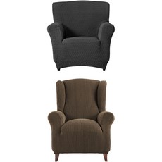 소파스킨스 마르틴 1인용 소파커버 + 글라무어 1인용 소파커버, 다크그레이(마르틴), 엔틱브라운(글라무어), 1개