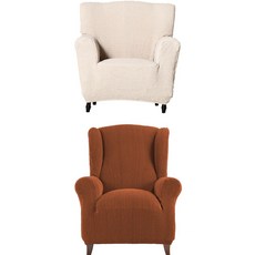 소파스킨스 빌바오 1인용 소파커버 + 글라무어 1인용 소파커버, 웜베이지(빌바오), 오렌지(글라무어), 1개