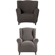 sofaskins 畢爾包 1人座沙發套 + 格拉姆 1人座沙發套, 1套, 深灰色(畢爾包), 淺灰色(格拉姆)