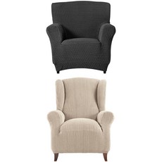 소파스킨스 마르틴 1인용 소파커버 + 글라무어 1인용 소파커버, 다크그레이(마르틴), 라이트베이지(글라무어), 1개