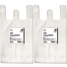 LOTTE 樂天 e.Life 環保塑膠購物袋 白色, 32L, 2個