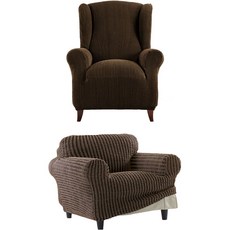 sofaskins Glamour 1人座沙發套 + Golden 1人座沙發套, 巧克力棕(Glamour), 復古棕(Golden)