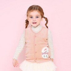 milk mile 童款艾絲樂小兔聯名活潑可愛Bunny刺繡天鵝絨保暖刷毛背心