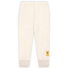 milk mile 童款快樂小熊刺繡條紋針織拼接內搭長褲