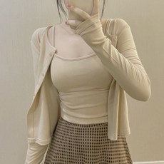 PEONIST 女款基本款背心開襟衫套裝