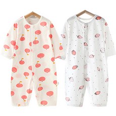 조이멀티 엠케이 여아용 긴팔 소프트 패턴 우주복 2p