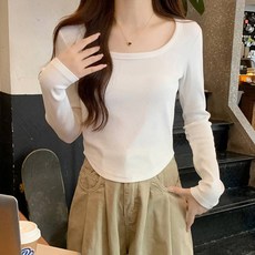 어썸풀 여성용 하이딘 슬림 골지 티