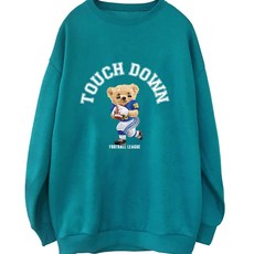 ezy studio 女款特厚雙面棉達陣熊寬鬆大學T