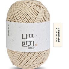 니뜨 한지 뜨개실 + 코튼라벨, 01 크림베이지, 1세트